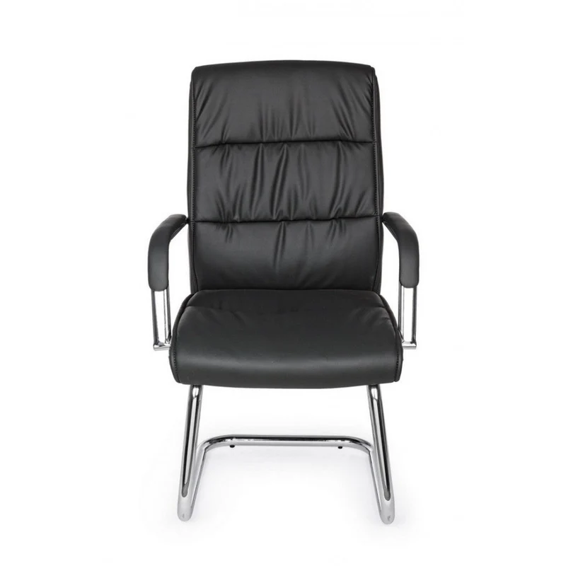 Fauteuil de bureau gris foncé avec piètement luge