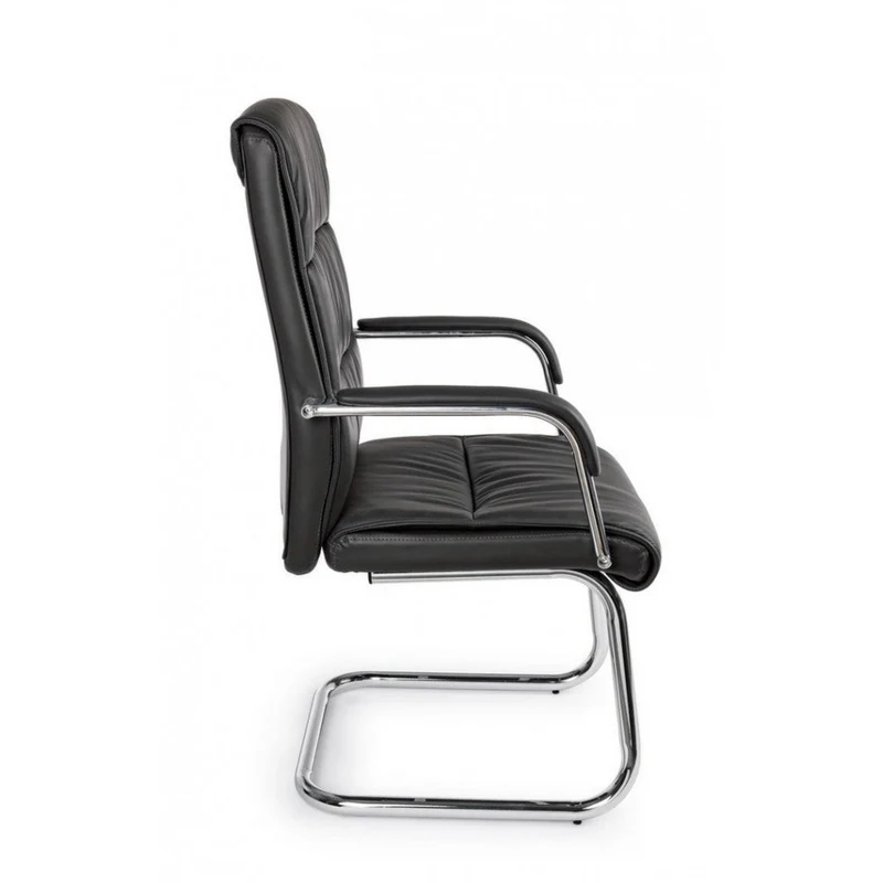 Fauteuil de bureau gris foncé avec piètement luge