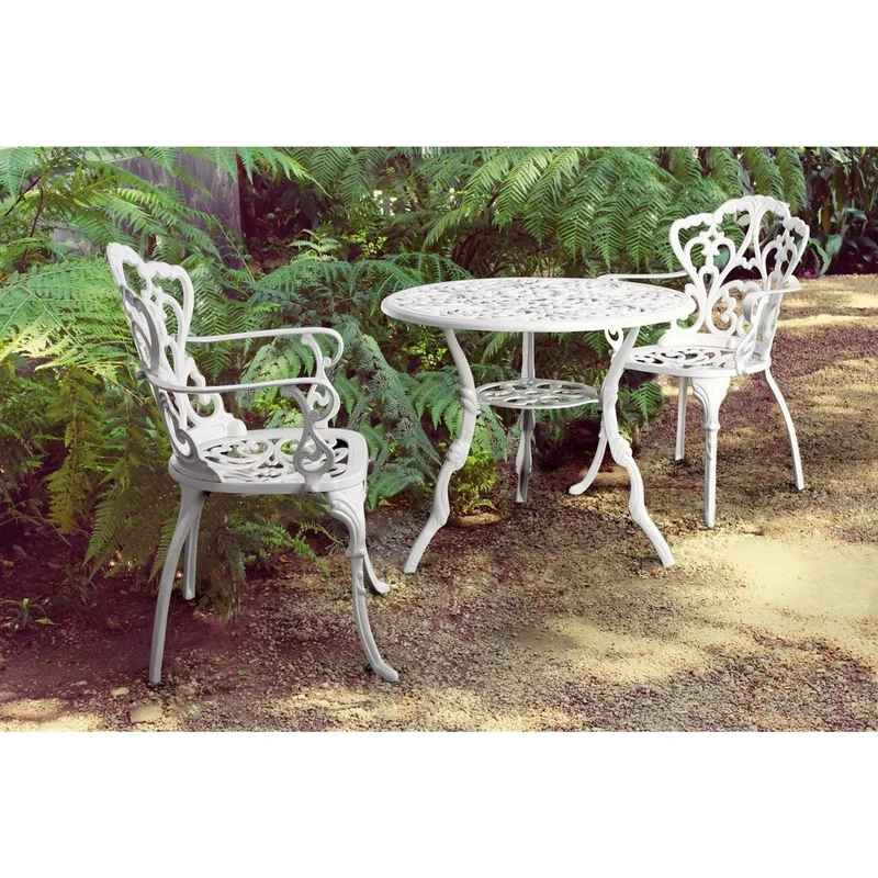 Chaise en aluminium blanc avec accoudoirs 57,5x58x87,5