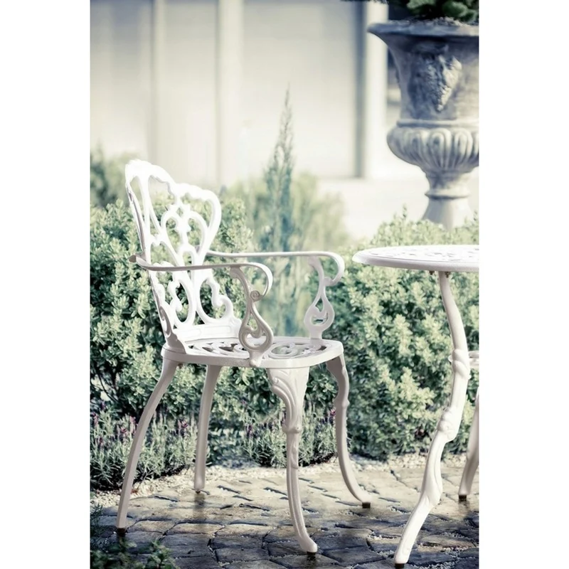 Chaise en aluminium blanc avec accoudoirs 57,5x58x87,5