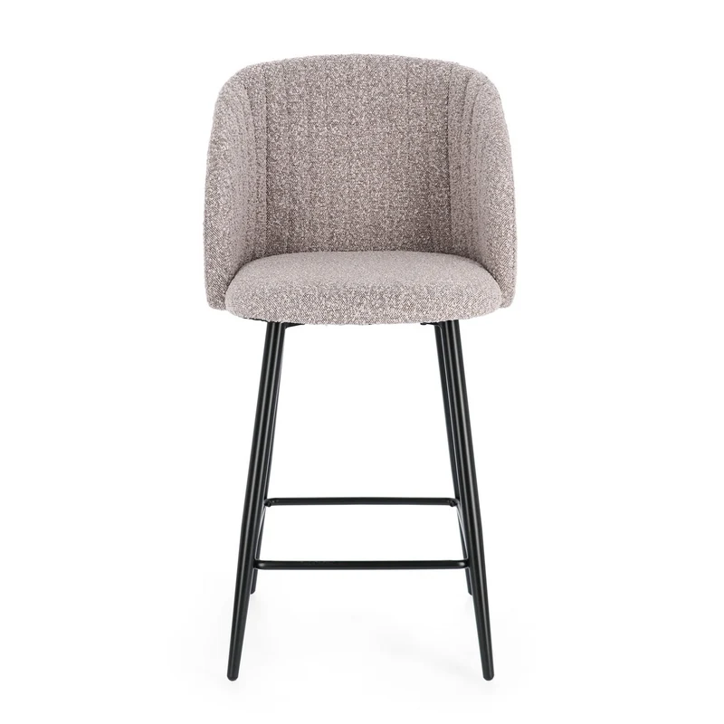 Tabouret de cuisine en vison noir 46x39x92 cm