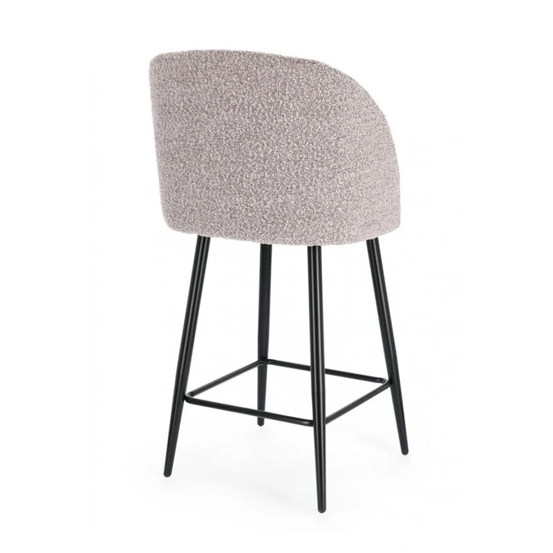 Tabouret de cuisine en vison noir 46x39x92 cm