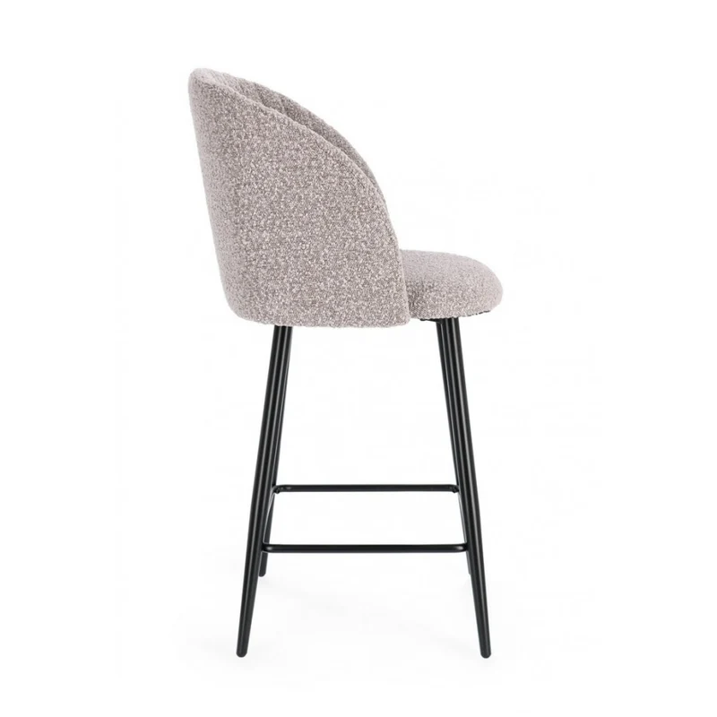 Tabouret de cuisine en vison noir 46x39x92 cm