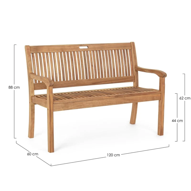 Banc de jardin 120x60x88 cm en bois