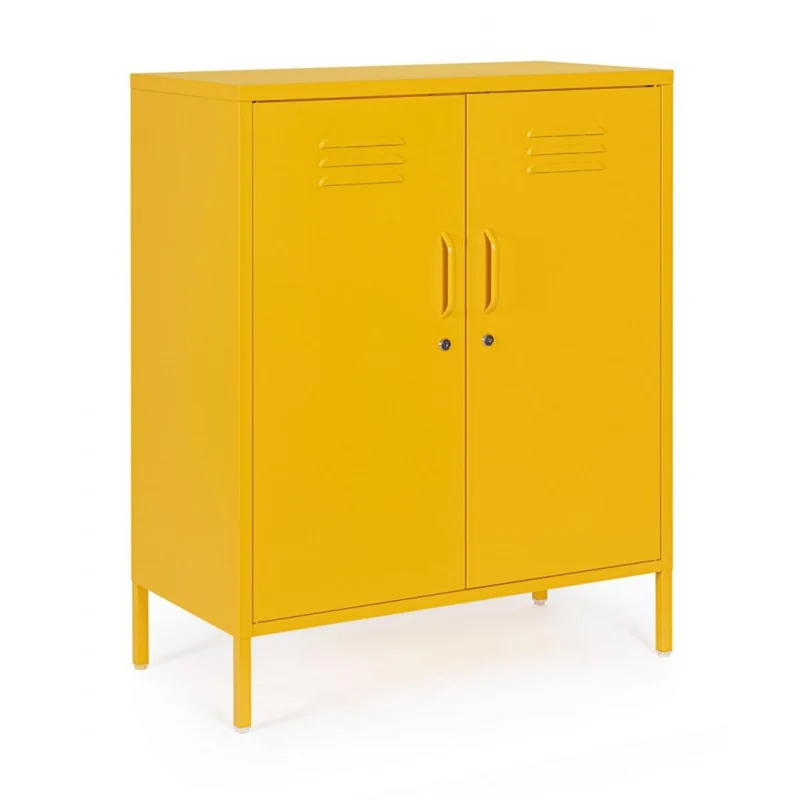 Armoire 2 portes jaune 40x80x101,5h