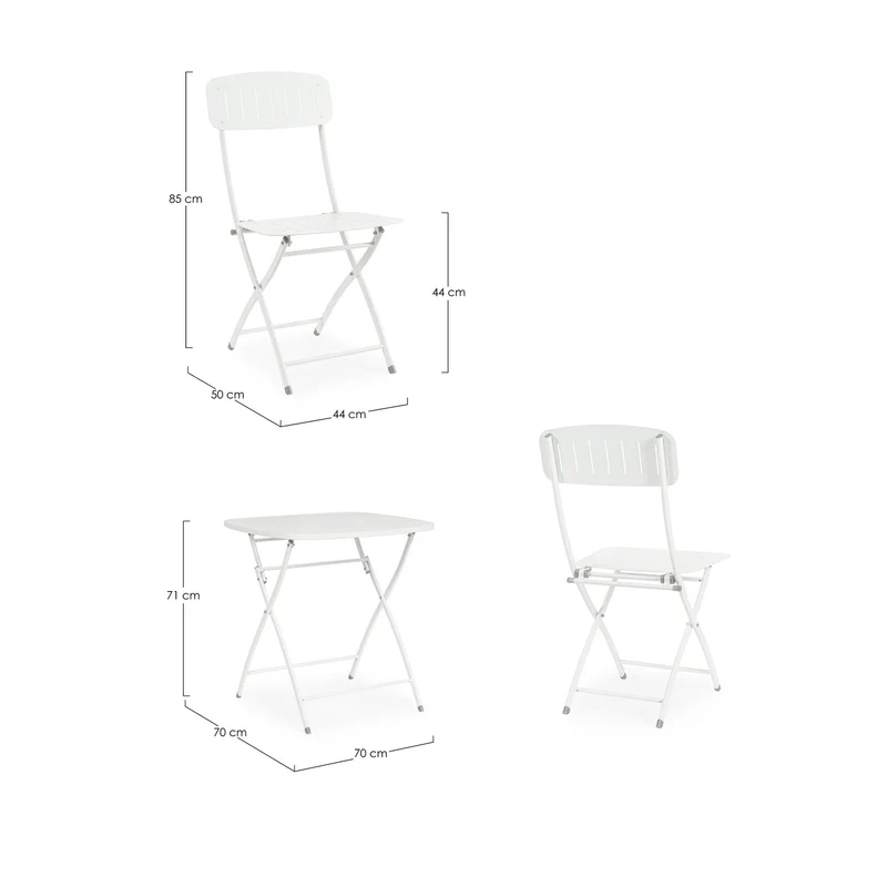Set de 3 pièces Bistrot terre cuite 44x50x85 cm