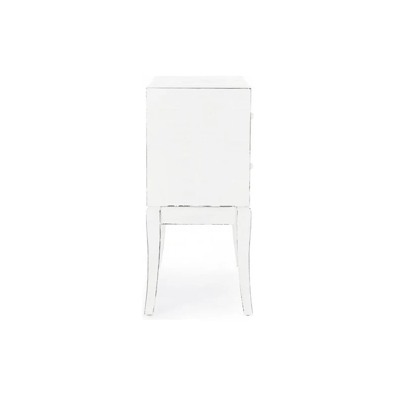 Commode avec 2 tiroirs blanc et gris 72,5x36x81