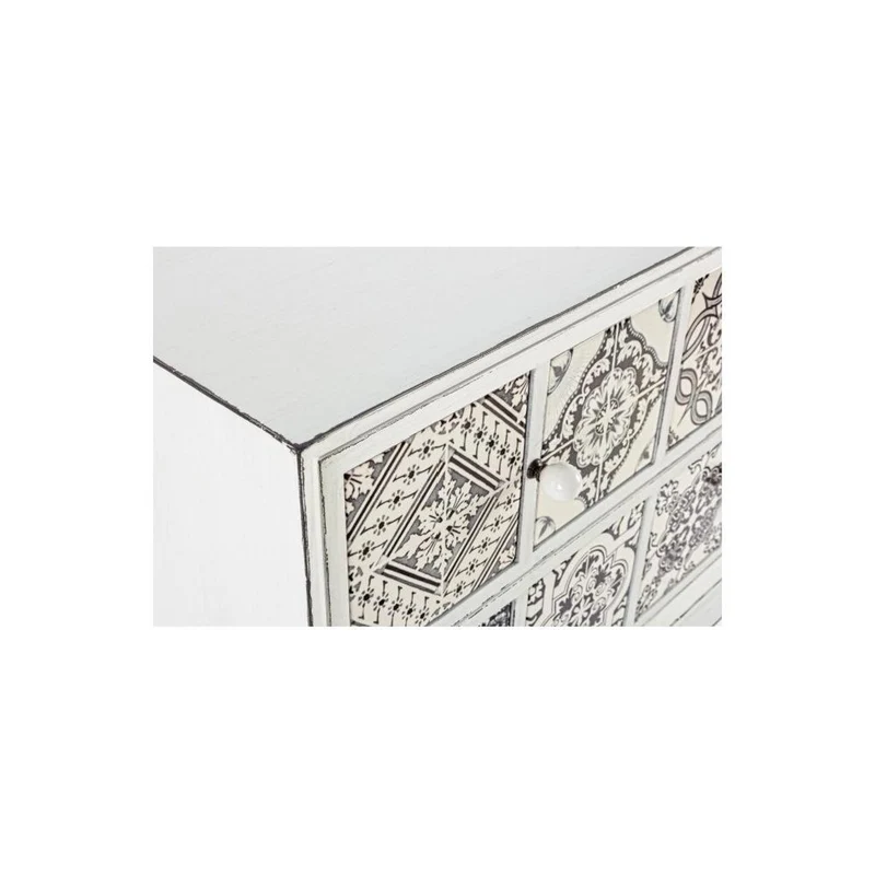Commode avec 2 tiroirs blanc et gris 72,5x36x81