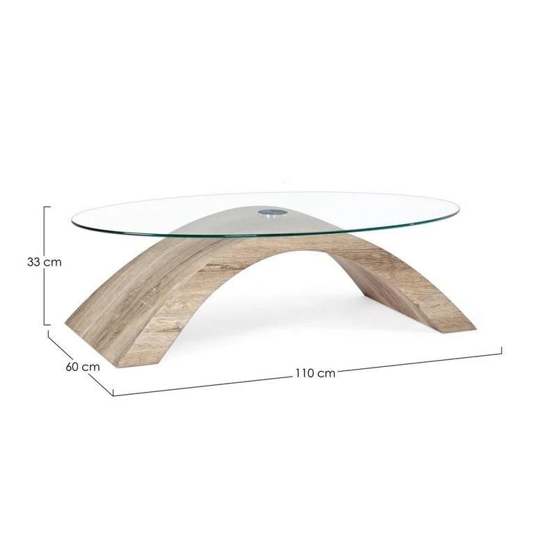 Table basse en verre 110x60 cm Kenya