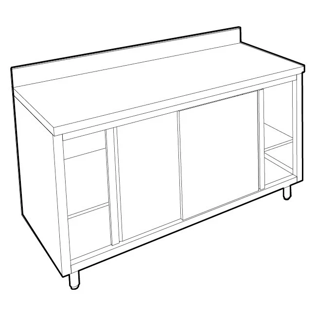 Meuble de rangement inox profondeur 700 mm - Longueur 2000 mm - Adossé simple face - MR20ET