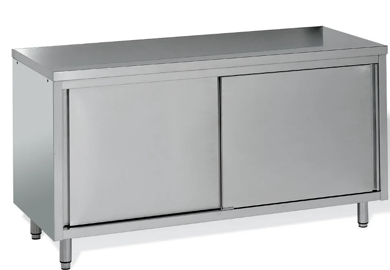 Meuble de rangement inox profondeur 700 mm - Longueur 2000 mm - Central simple face - MR20T