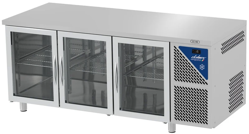 Tabe réfrigérée vitrée positive 0/+10°C - 350 L - 3 portes - Prof. 600 - 430 x 325 - SN603CV-3 - Dalmec