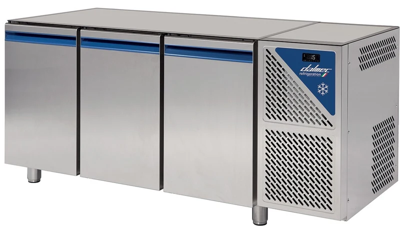 Table réfrigérée négative sans dessus -18/-22°C - 606 L - 3 portes pleines - Sans groupe logé - TP803NSGSD-3 - Dalmec