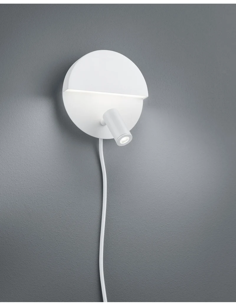 Applique moderne à double émission Mario blanche avec trio d'éclairage spot orientable