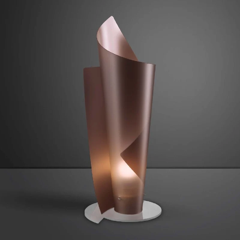 Lampe de table en Polilux VELA Cuivre diamètre 19 x h50 cm