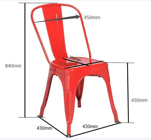 Chaise New Bristol en fer noir cm51x43h84