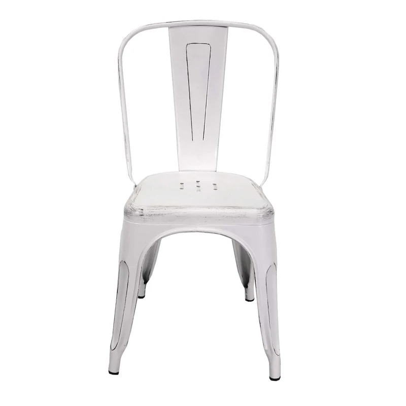Chaise New Bristol en fer blanc antique cm51x43h84
