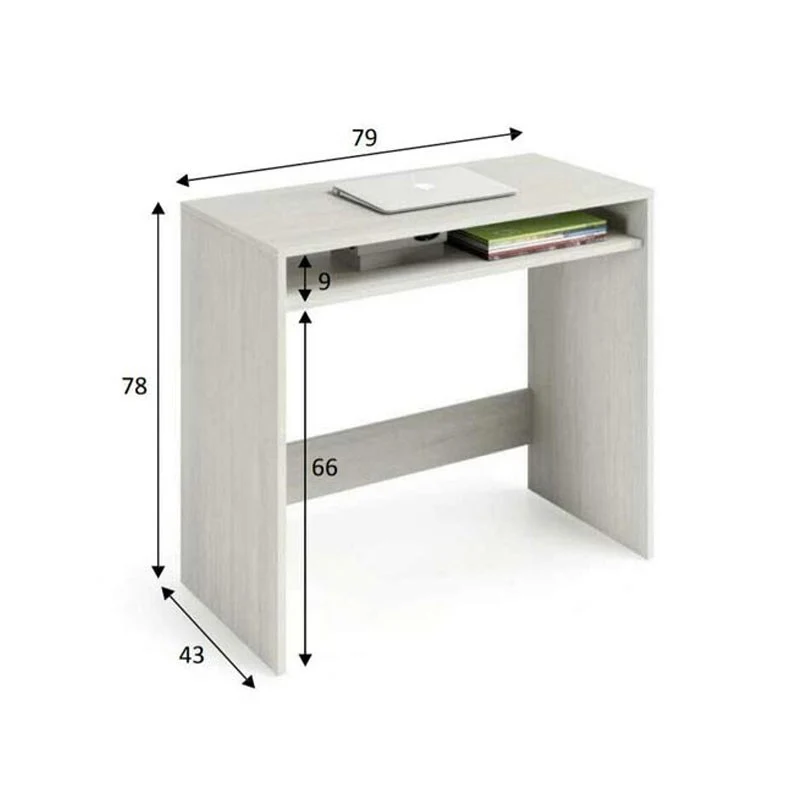 Petit bureau d'ordinateur blanc avec compartiment 79 x 43 x 78 h cm