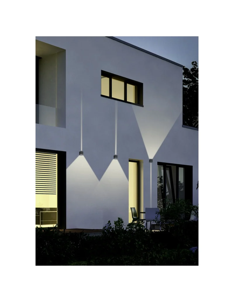 Applique Cube Anthracite Double Lumière LED Adaja IP54 Trio Lighting