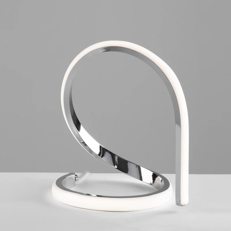 Lampe de table en métal et aluminium Chrome Poli LED Intégrée 21x h20 cm