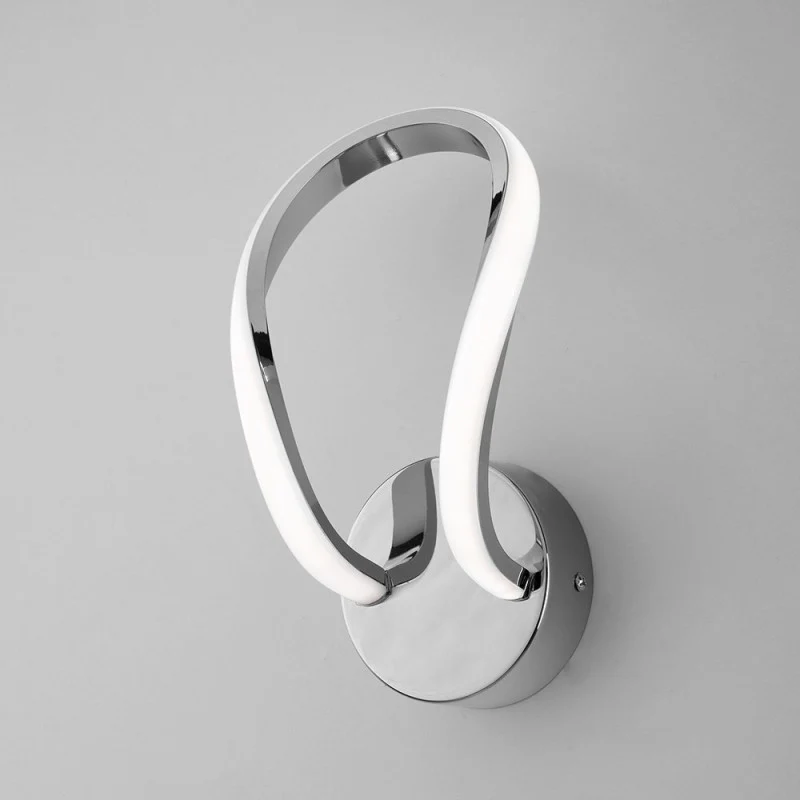 Applique murale en métal et aluminium Chrome Poli LED Intégrée 21x h20 cm