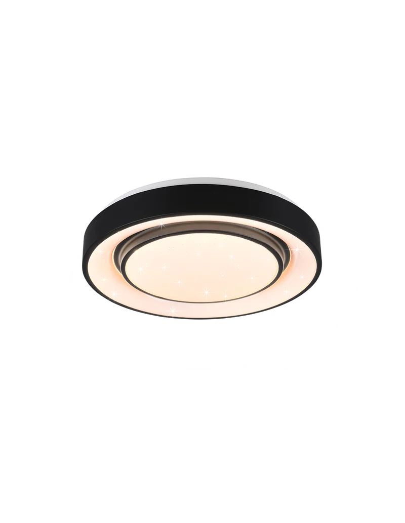 Plafonnier Led Moderne Variateur RGB Mona Noir Ø38 cm Trio Lighting