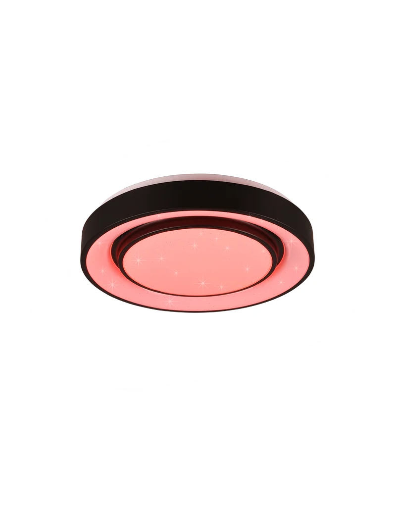Plafonnier Led Moderne Variateur RGB Mona Noir Ø38 cm Trio Lighting