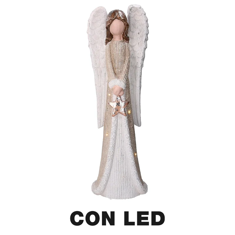 Ange en résine led doré cm22x15h66