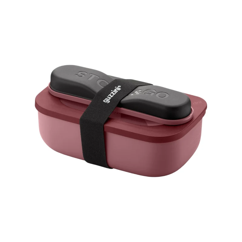 Coffret repas Store&Go avec couverts de voyage Jaune rouge mauve