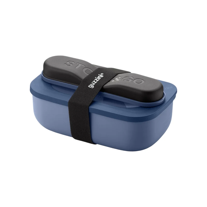 Coffret repas Store&Go avec couverts de voyage Jaune bleu