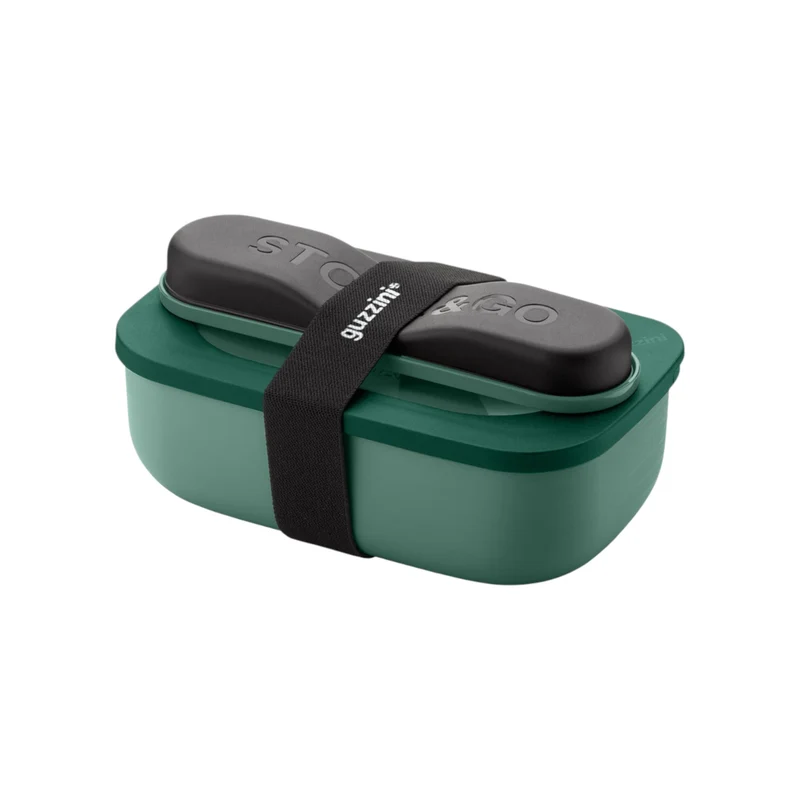 Coffret repas Store&Go avec couverts de voyage Jaune vert