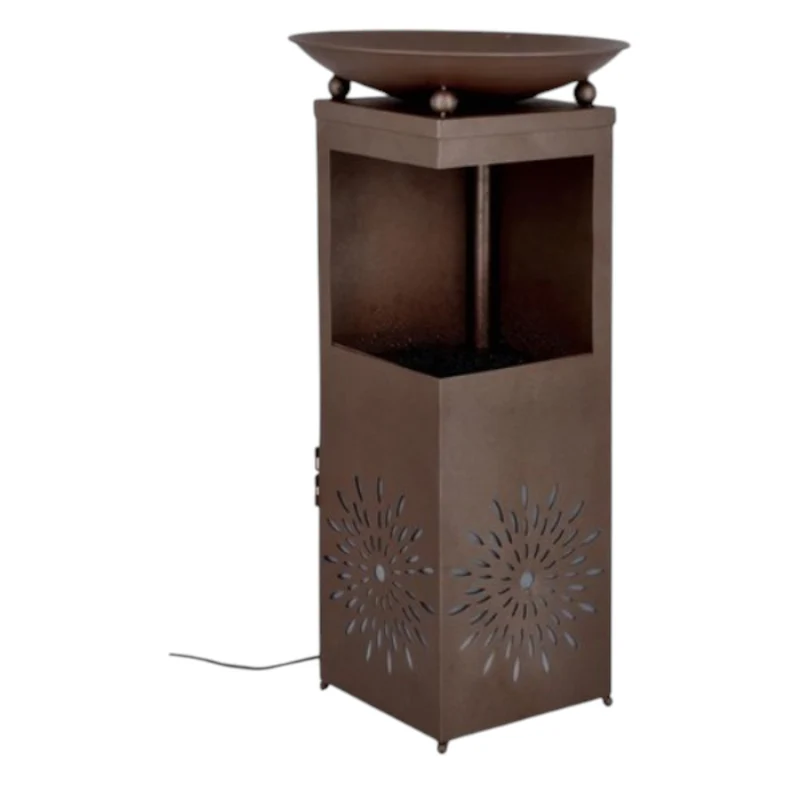 Fontaine Yuki Rectangulaire Marron 40,5x78H avec LED