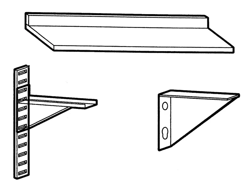 Etagère murale pleine en inox - Profondeur 300 mm - Longueur 800 mm - EM308T