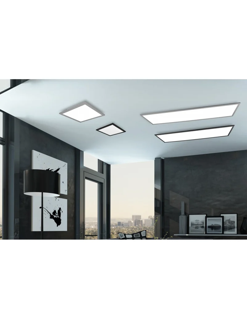 Gradateur LED moderne 34w Alpha noir Trio éclairage applique plafonnier