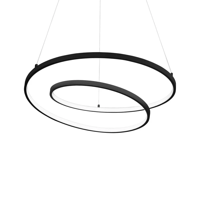 Lampe à suspension noire OZ D80 H390-1500mm