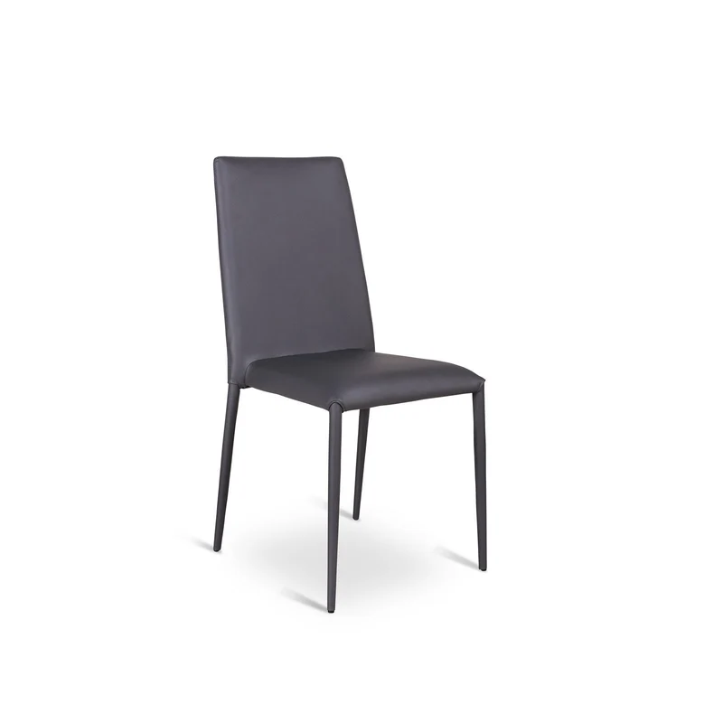 4x Chaise en simili cuir gris foncé 40x496h cm