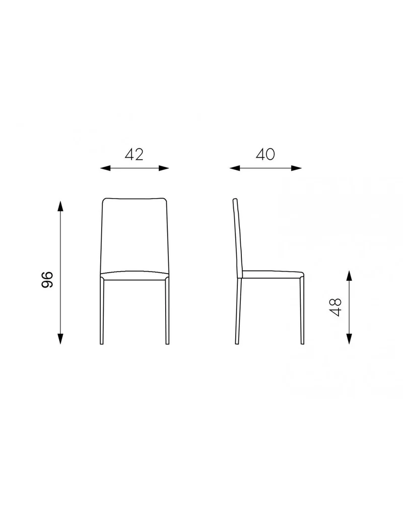 4x Chaise Cleo STS simili cuir et métal blanc