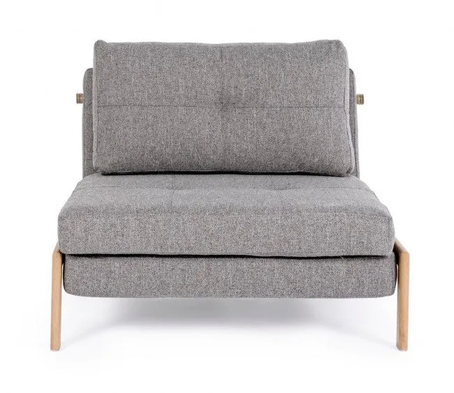 Canapé lit 1 personne gris 95x96x79 cm
