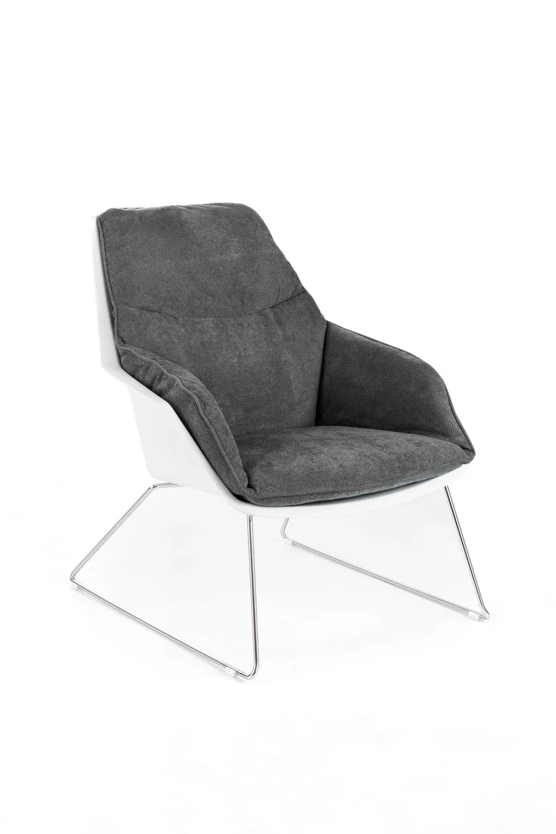 Fauteuil en polypropylène gris foncé 85 cm x 74 cm H. 86 cm