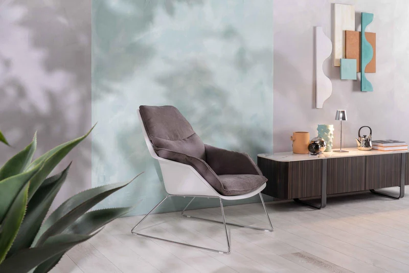 Fauteuil en polypropylène gris foncé 85 cm x 74 cm H. 86 cm