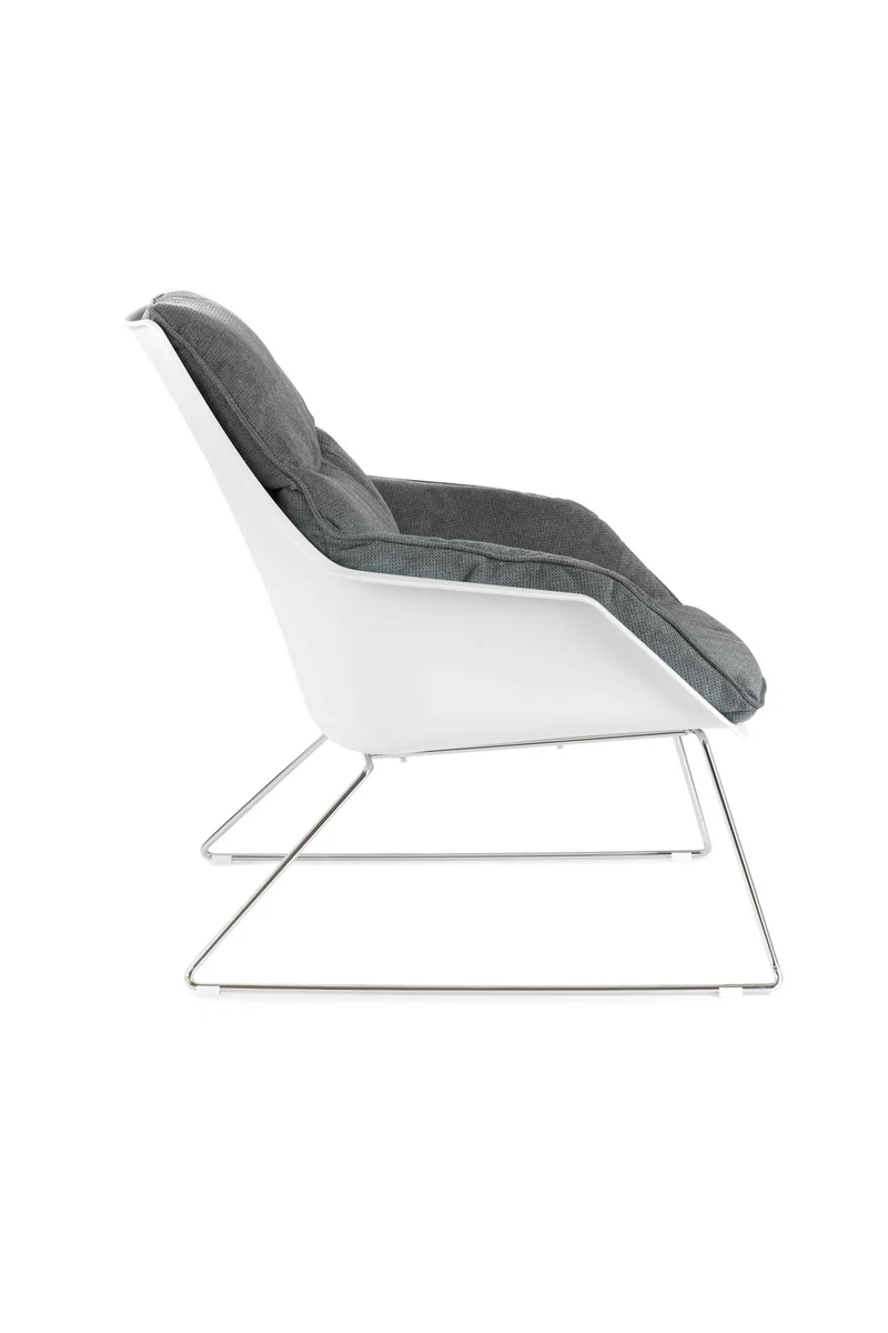 Fauteuil en polypropylène gris foncé 85 cm x 74 cm H. 86 cm