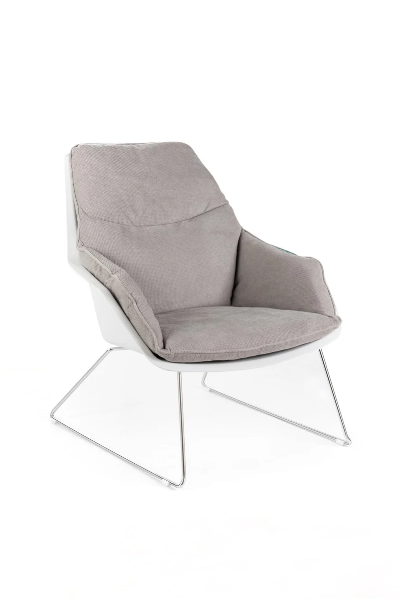 Fauteuil en polypropylène gris clair 85 cm x 74 cm H. 86 cm