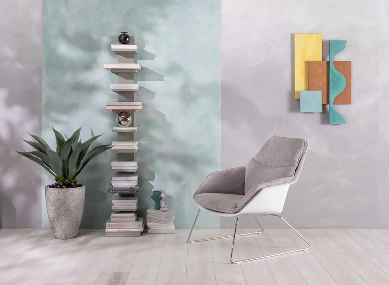 Fauteuil en polypropylène gris clair 85 cm x 74 cm H. 86 cm