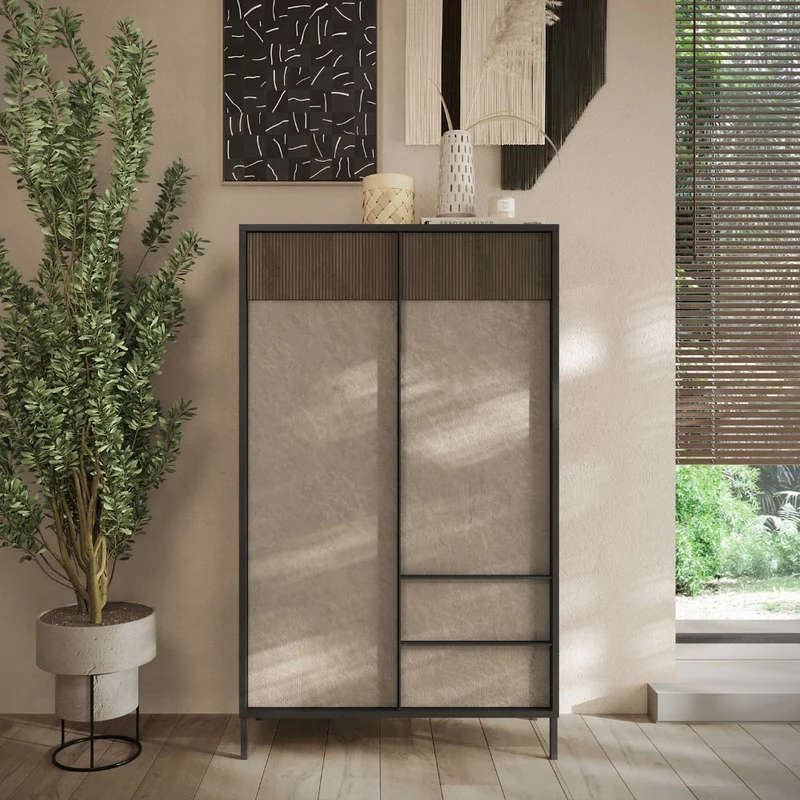 Mobile 106x40x177 cm lave et argile