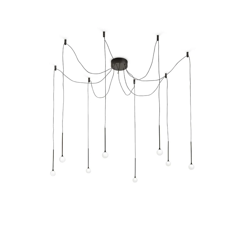 Lampe à suspension Lucciola SP8 noire D115xH450-5430mm