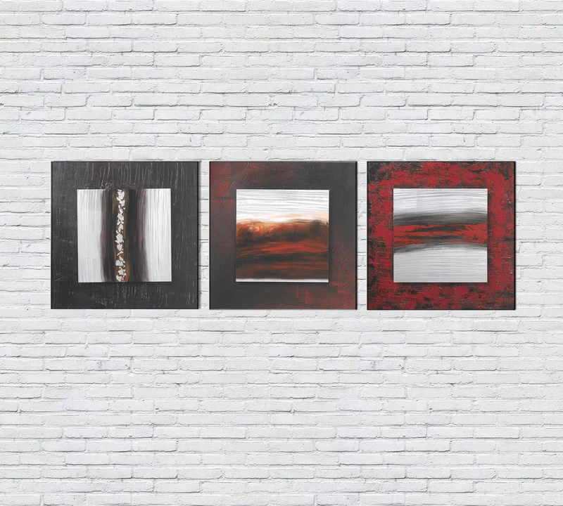Huile sur toile multicolore et châssis bois 80x80 cm - M2