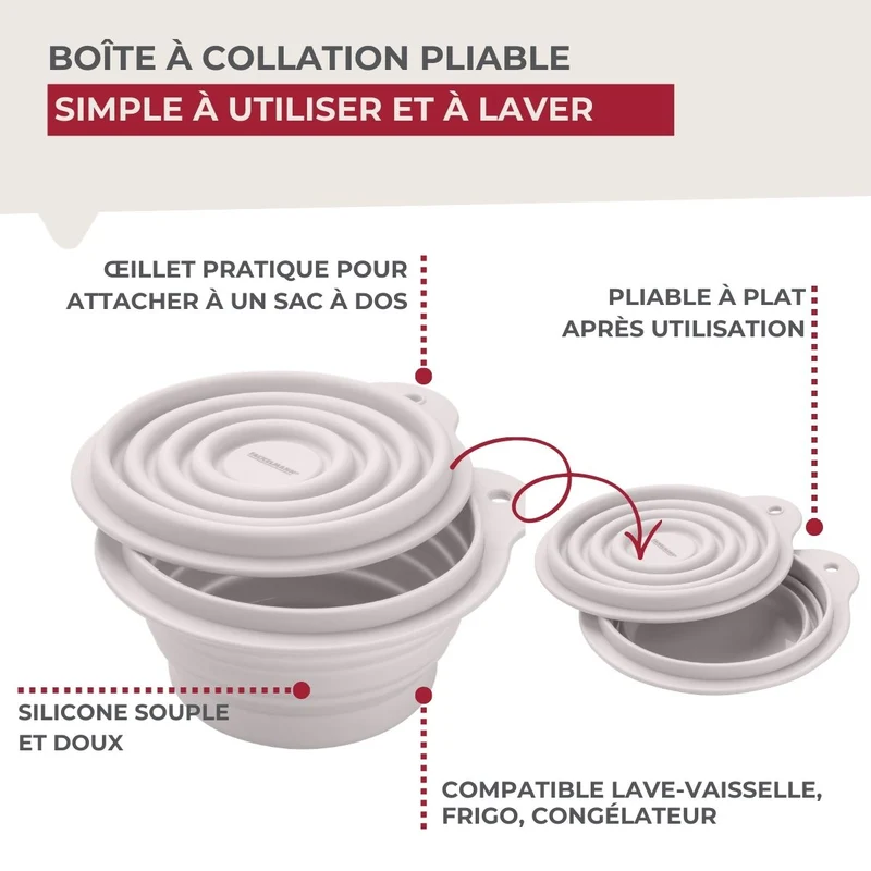 Lot de 6 lunch boxes 1,2 L avec 6 ustensiles de cuisine Fackelmann Storage