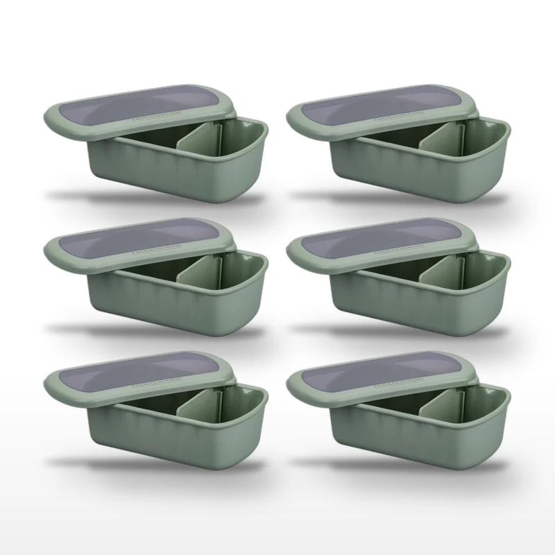Lot de 6 lunch box 1L avec compartiments Fackelmann Storage