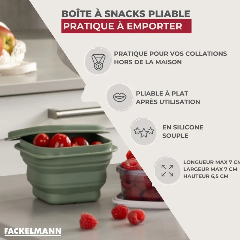 Lot de 4 boîtes à lunch 1 L avec 4 ustensiles de cuisine Fackelmann Storage