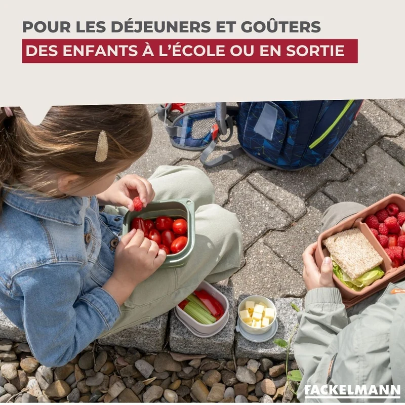Lot de 4 boîtes à lunch 1 L avec 4 ustensiles de cuisine Fackelmann Storage